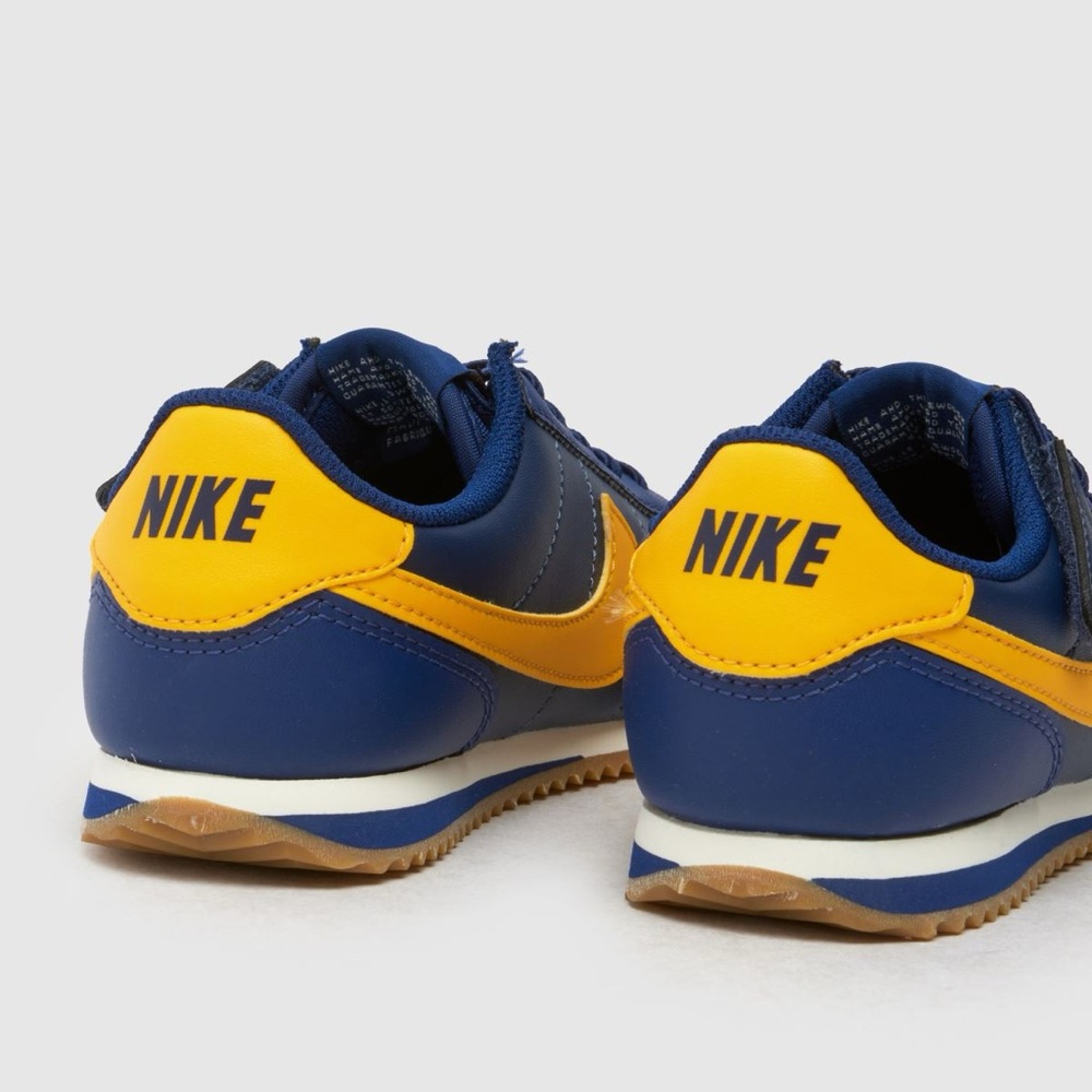 Nike Cortez Kids Blue and Yellow Sneakers New - Picture 2 of 4